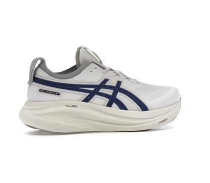 Asics Nimbus 27 White Blue - high-performance athletic footwear in White with advanced cushioning