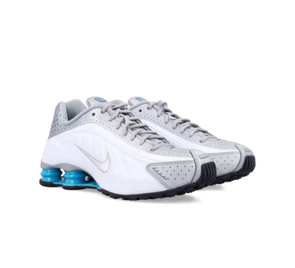 Nike Shox R4 Silver White Blue - high-performance athletic footwear in White with advanced cushioning