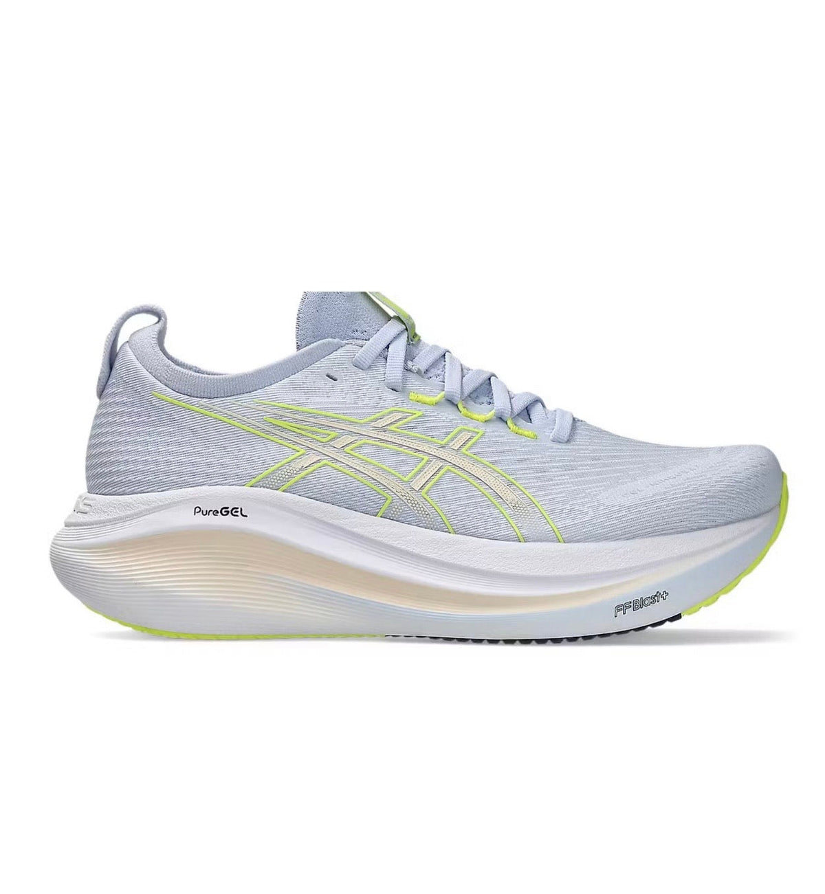 Asics Nimbus 27 Light Purple Yellow - high-performance athletic footwear in Yellow with advanced cushioning