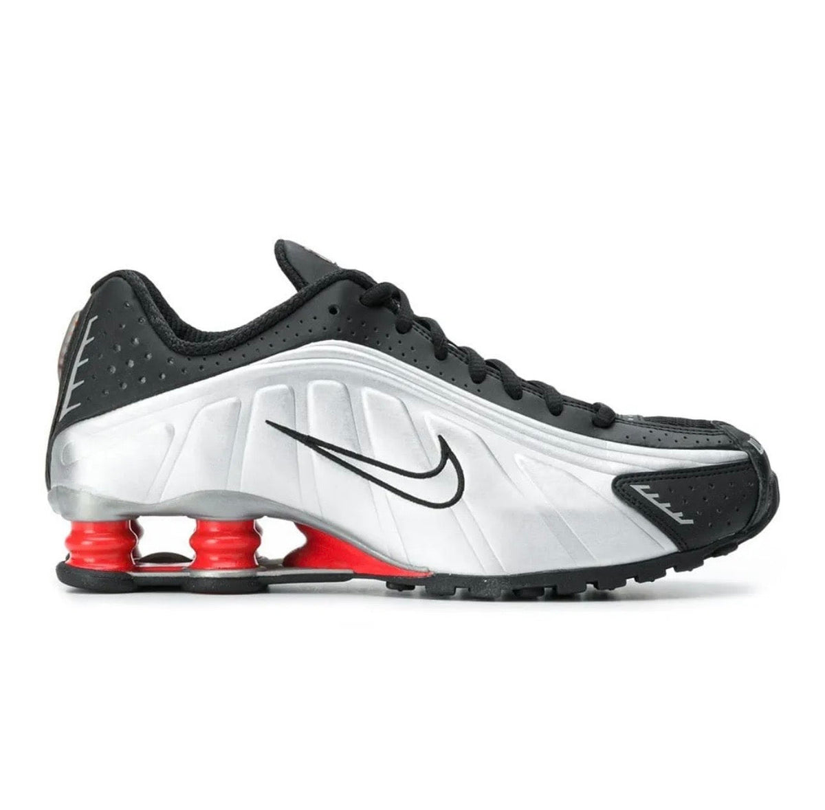 Nike Shox R4 Silver Black Red - high-performance athletic footwear in Black with advanced cushioning