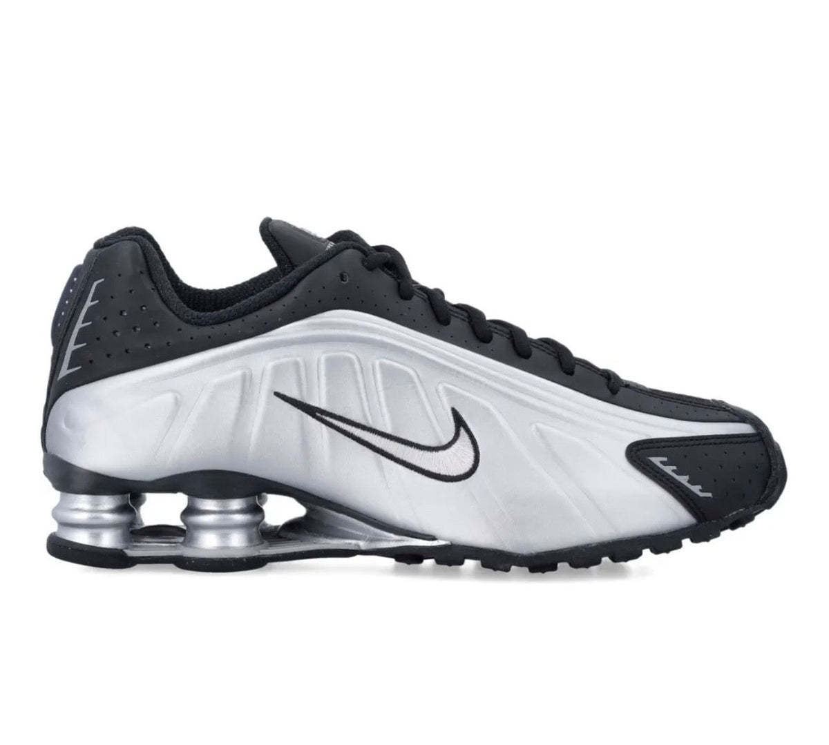 Nike Shox R4 Silver Black high-performance athletic footwear Black