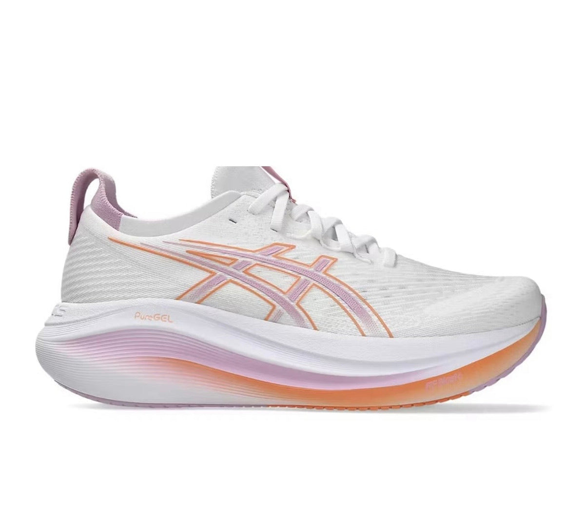 Asics Nimbus 27 White Peach - high-performance athletic footwear in White with advanced cushioning